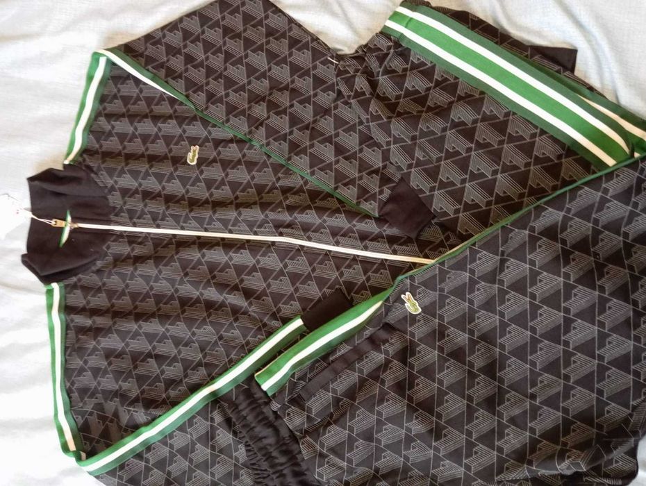 Lacoste monogram 2 - regular fit czarny, najwyższa jakość rozmiar L