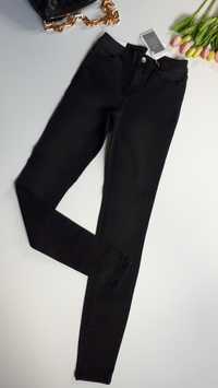 Spodnie damskie jeansowe skinny czarne XS
