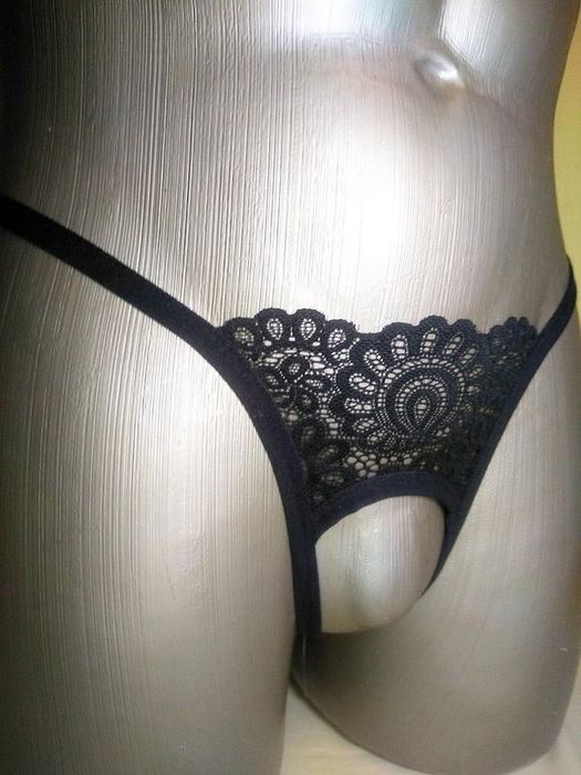 Чоловічі стрінги з мережива на регуляторах з доступом.