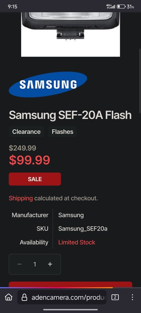 Samsung NX Flash TTL