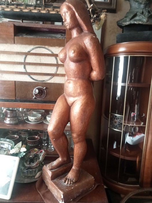 Duża rzeźba akt kobiecy stara rzeźba lata 30-ste-50-te 20w.