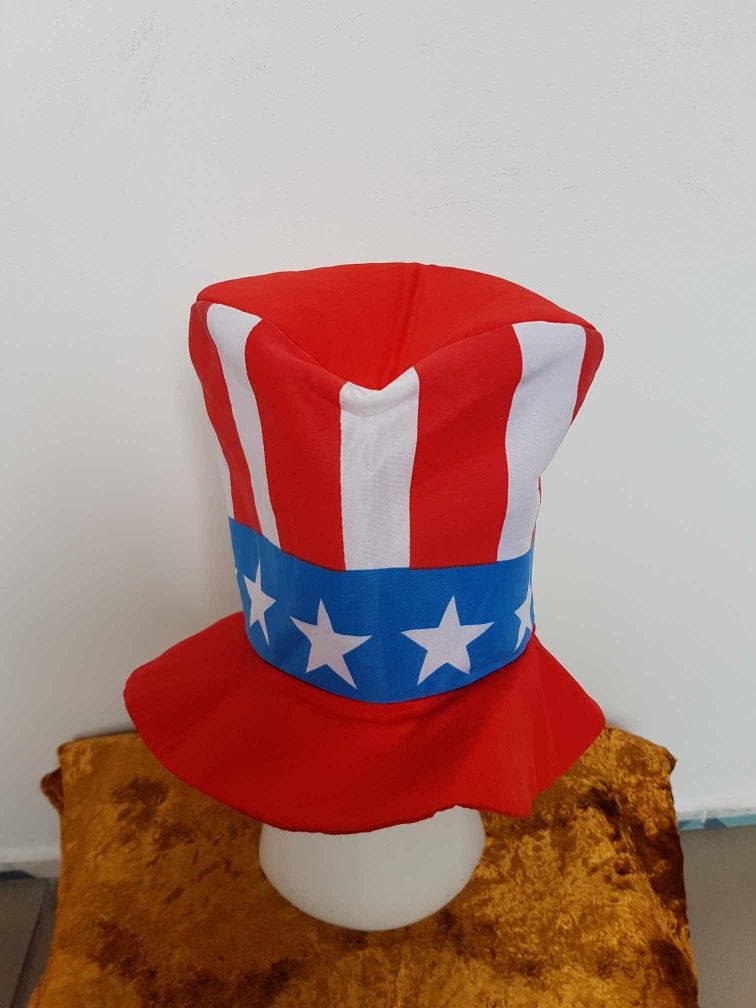 kapelusz przebranie Wujek Sam Amerykańska flaga dla dorosłych. A