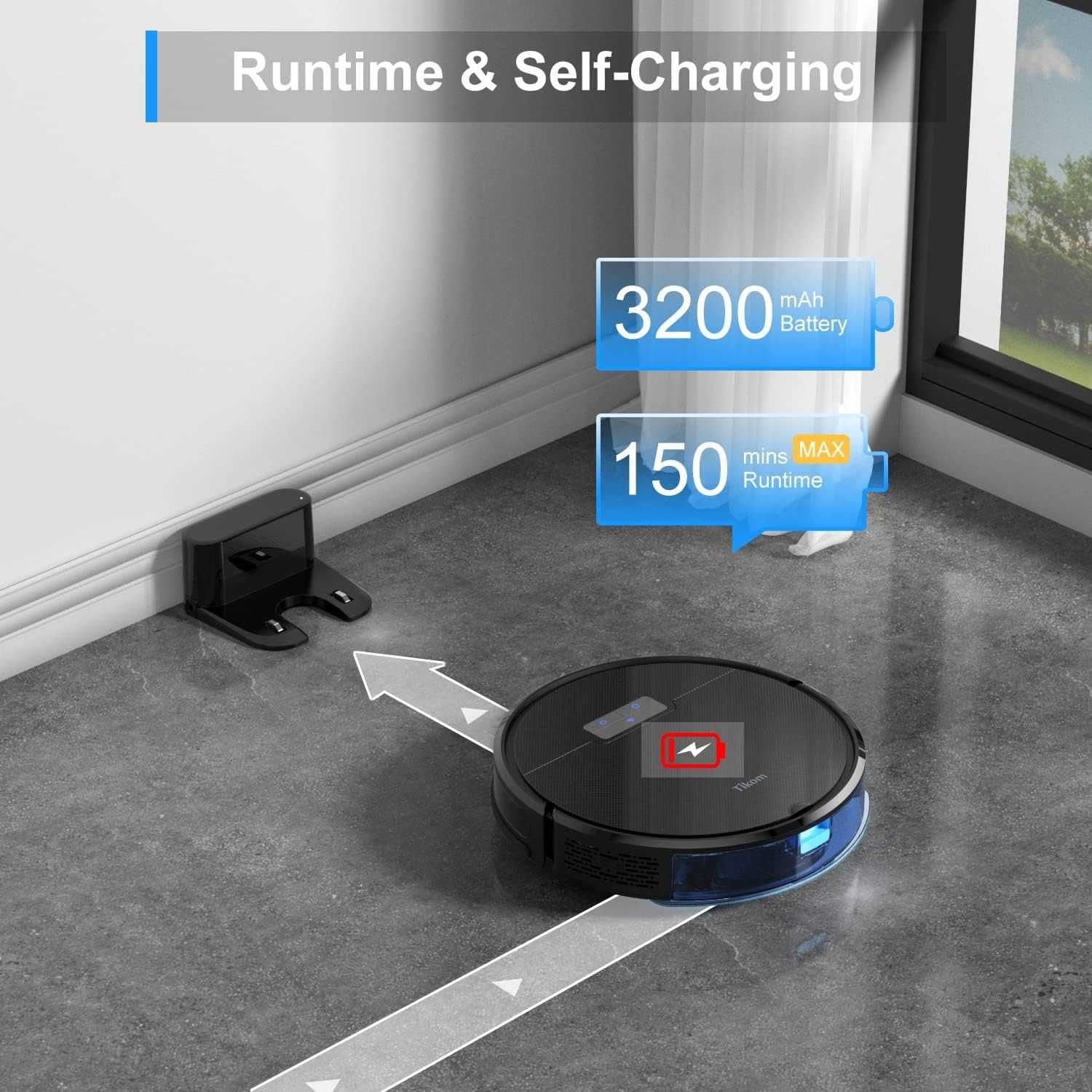 Tikom G8000 Pro robot odkurzający z funkcją wycierania 2 w 1  WI-FI