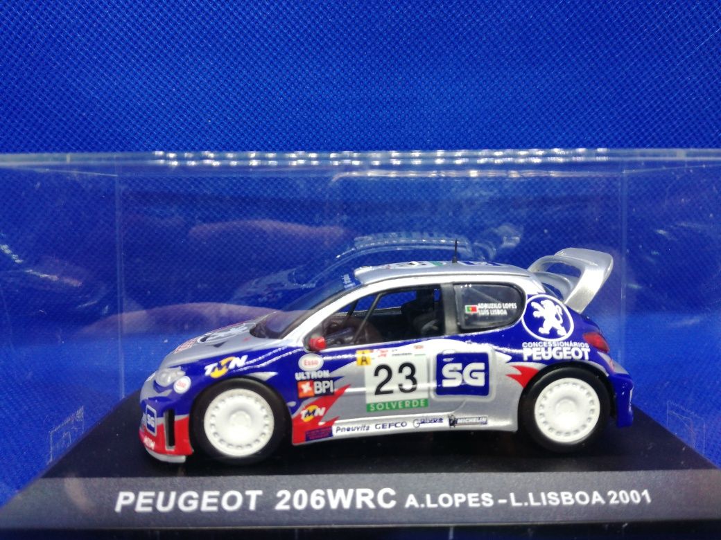 N.9 Miniatura 1/43 Peugeot 206 WRC A. Lopes Rally de Portugal 2001