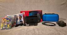Konsola NINTENDO Switch V2 HAC-001(-01) +5 gier +etui (zestaw)