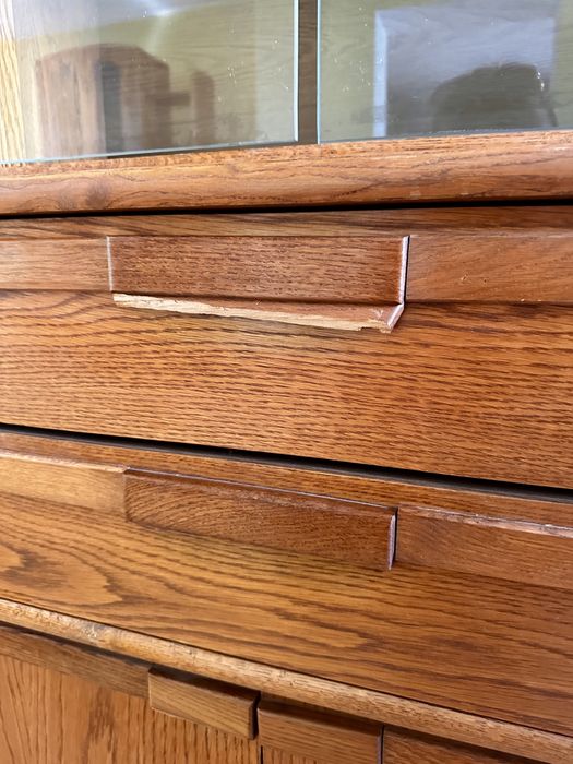 Vintage witryna z przeszkolnymi drzwiczkami z zestawu