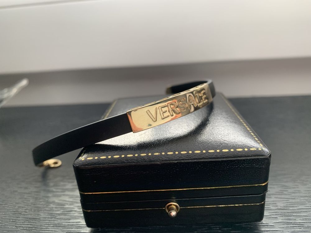 Nowa Złota Bransoleta na Kauczuku Versace 8.03g 585 Unisex/Wys!