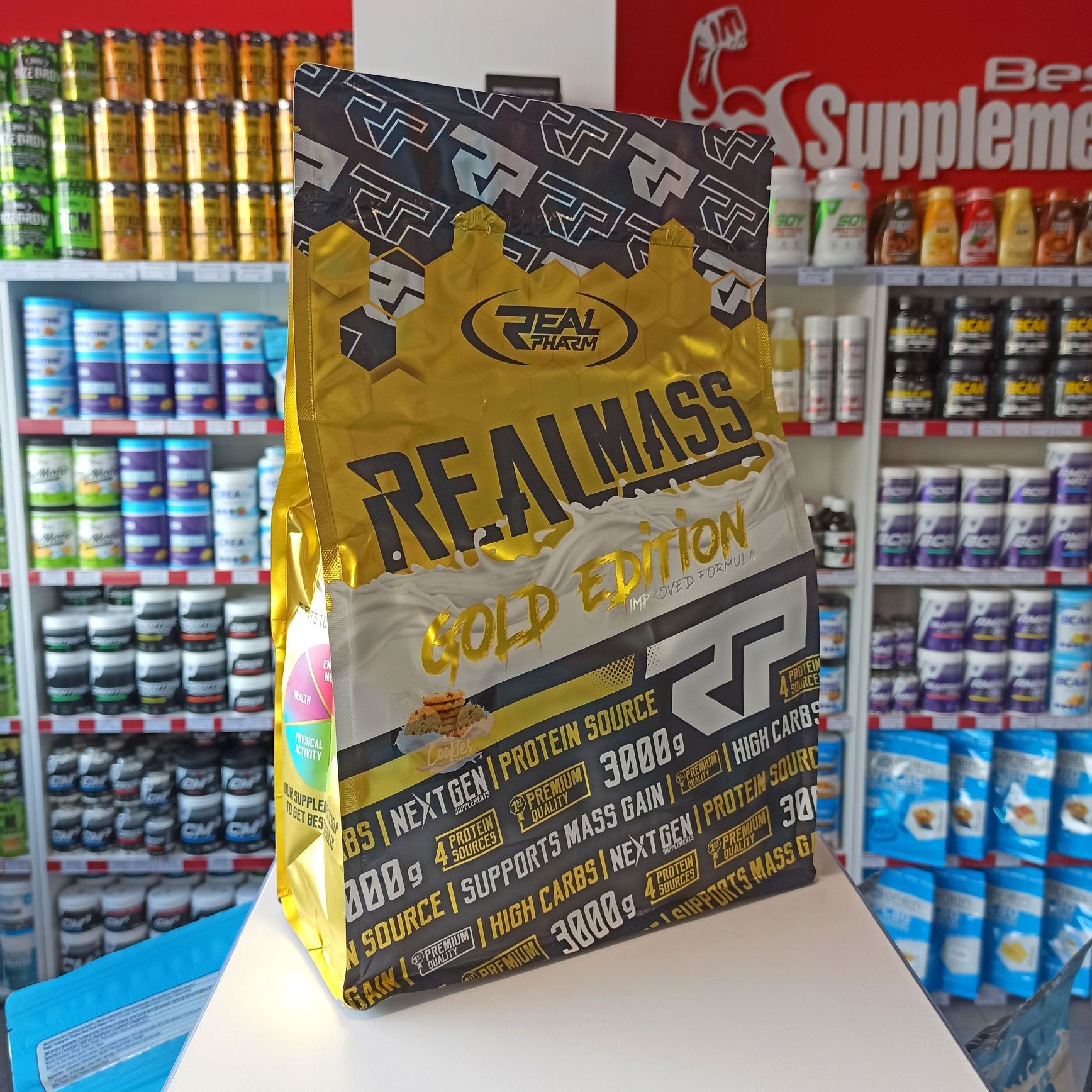 Real Pharm Real Mass 3000g Gainer Odżywka na Mase smak ciastko
