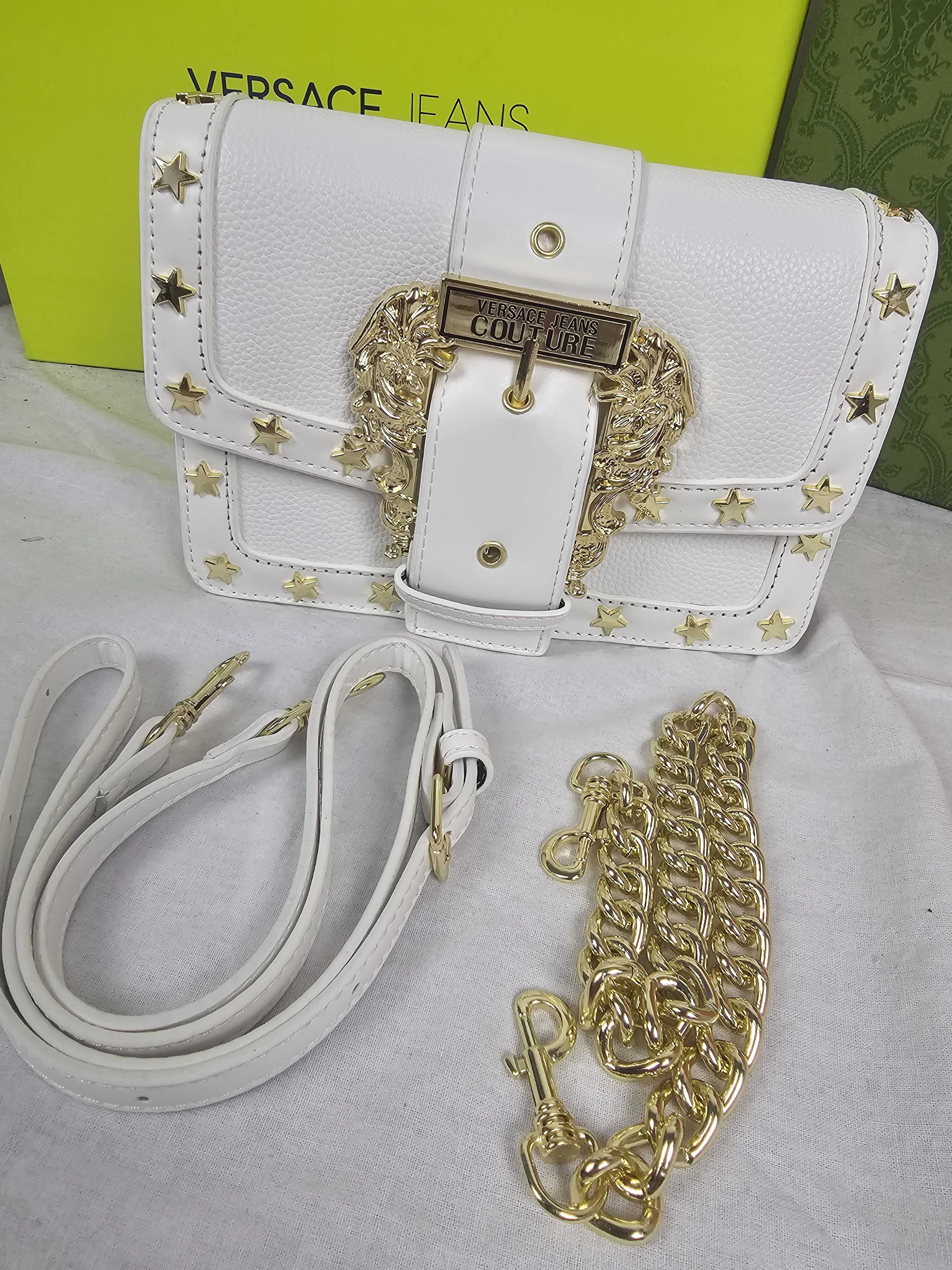 Torba damska biała gwiazdki versace jeans couture