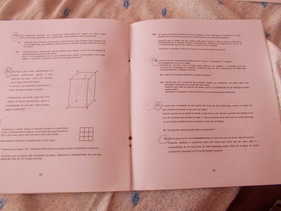 Matemática 12º ano probabilidades