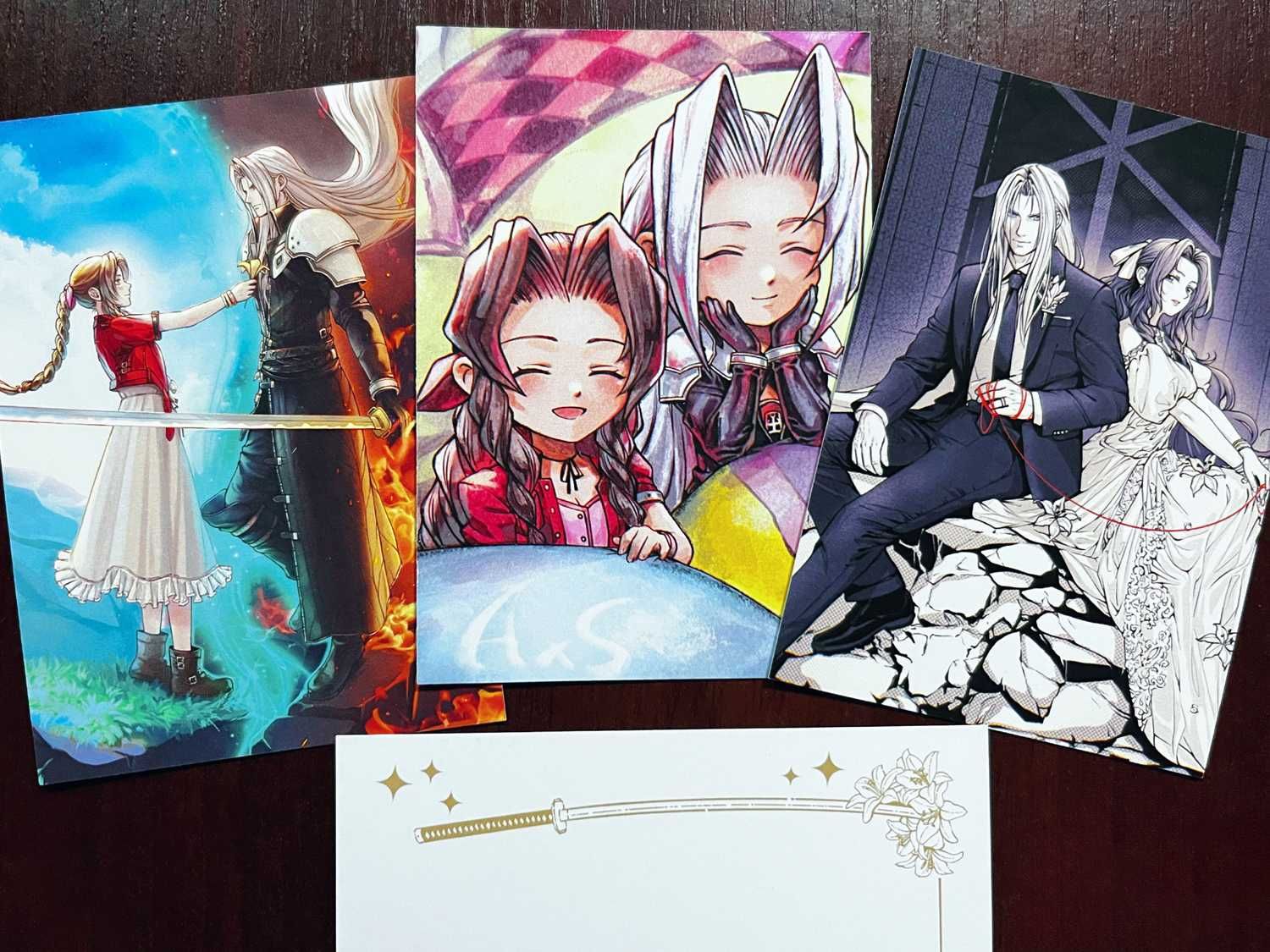 Стікери, листівки Final Fantasy VII Sephiroth x Aerith
