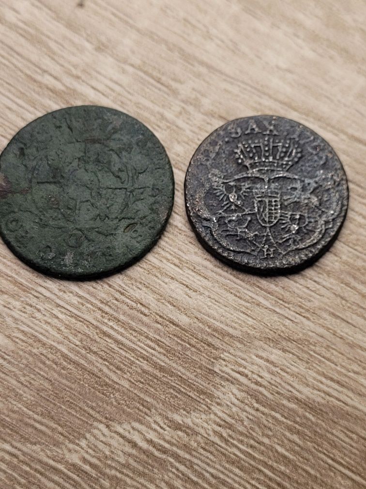 Sprzedam 1 grosz August III Sas 1755 rok i 1 grosz Sap