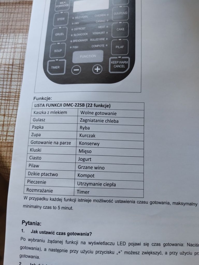 Multi cooker Daewoo DMC22SB urządzenie wielofunkcyjne