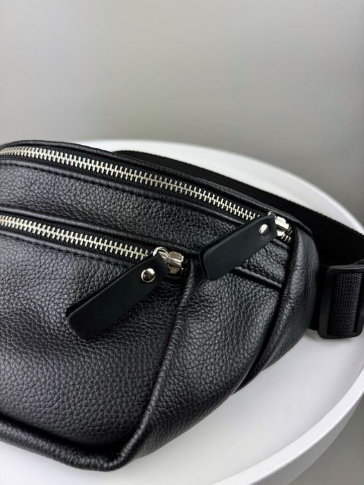 Шкіряна чоловіча сумка бананка, кожаная бананка мужская сумка барсетка