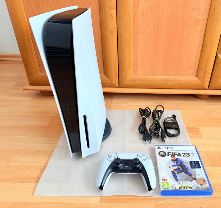 Konsola PS5 z Napędem +Fifa 23 +Pad Zestaw Zadbany