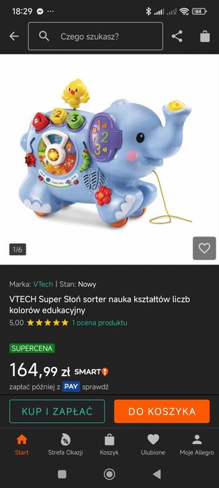 Słonik zabawka edukacyjna VTech