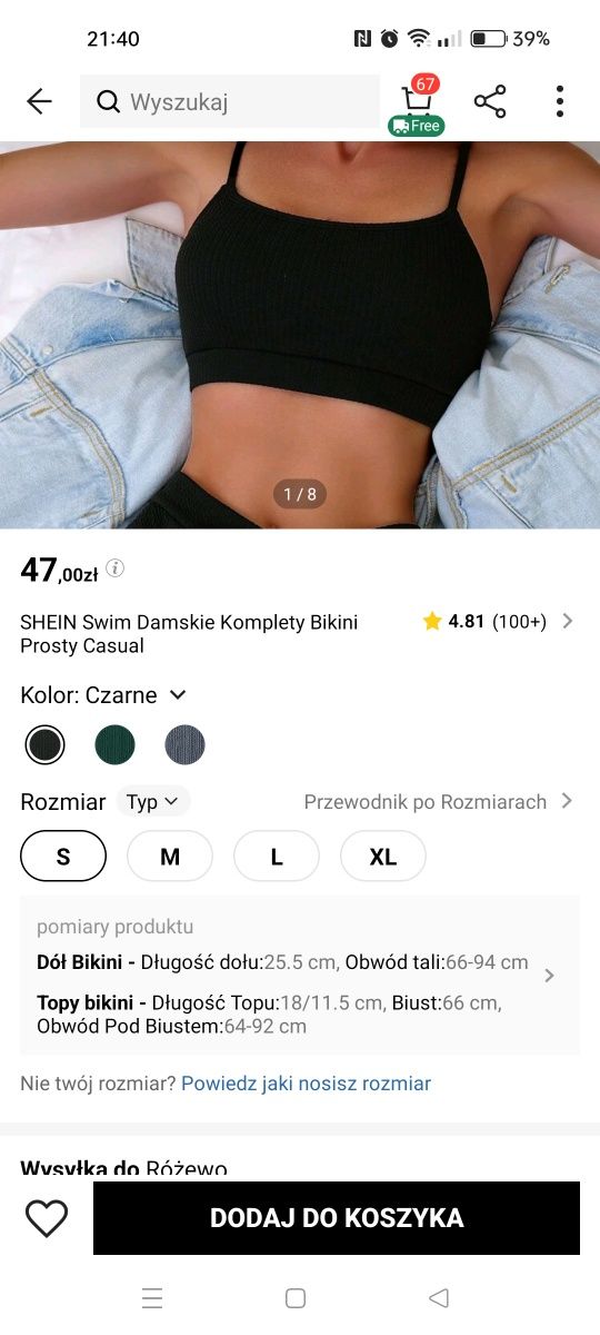 Strój kąpielowy rozmiar s