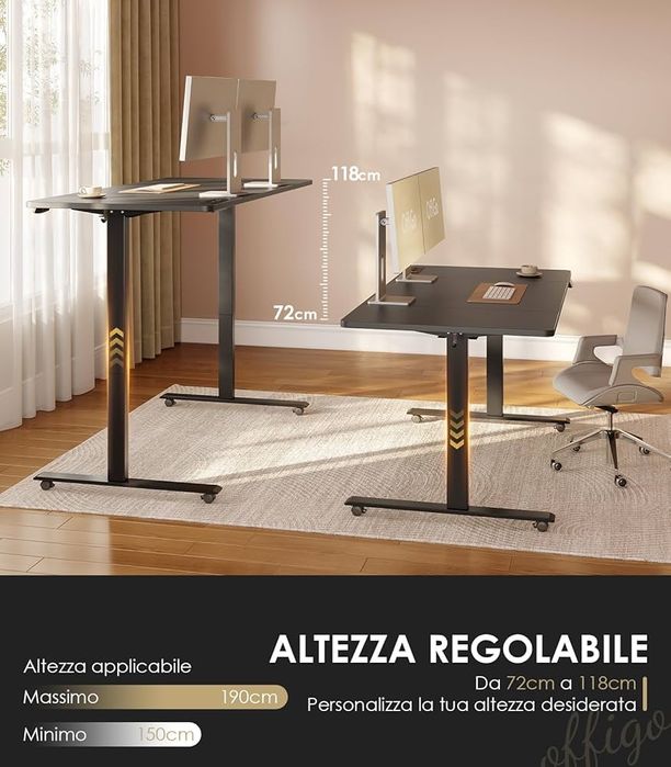 Biurko elektryczne 160 x 80 cm z portem ładowania typu C