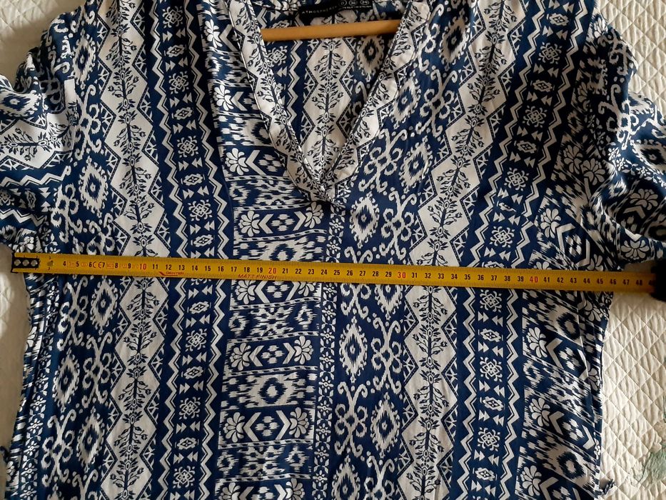 Sukienka mini boho, aztecka wzory 36 /S wiskoza