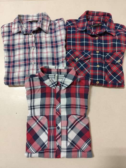 Lote de 3 Camisas de Flanela para Mulher (Tam. S)