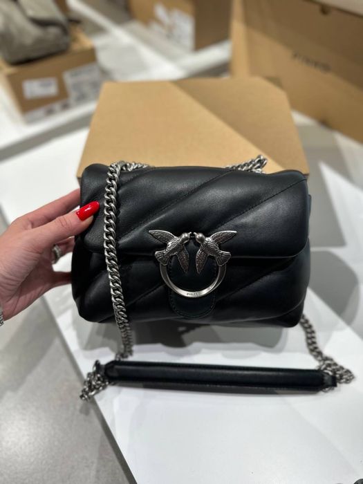 Сумка Pinko чёрная пуфф мини оригинал Италия