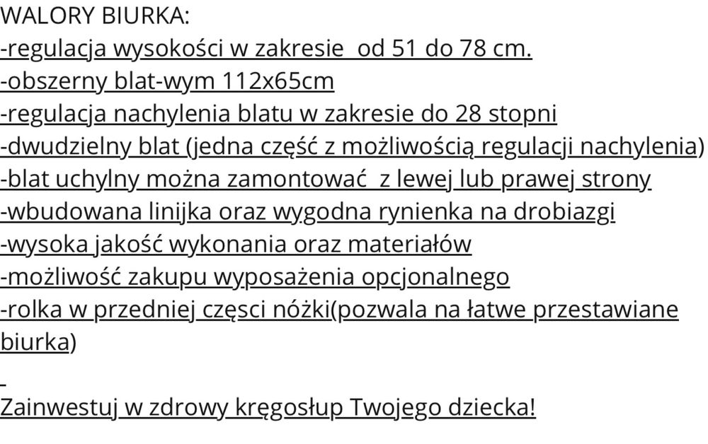 Biurko Kettler Basic-Comfort II i krzesło Kettler na kółkach gratis