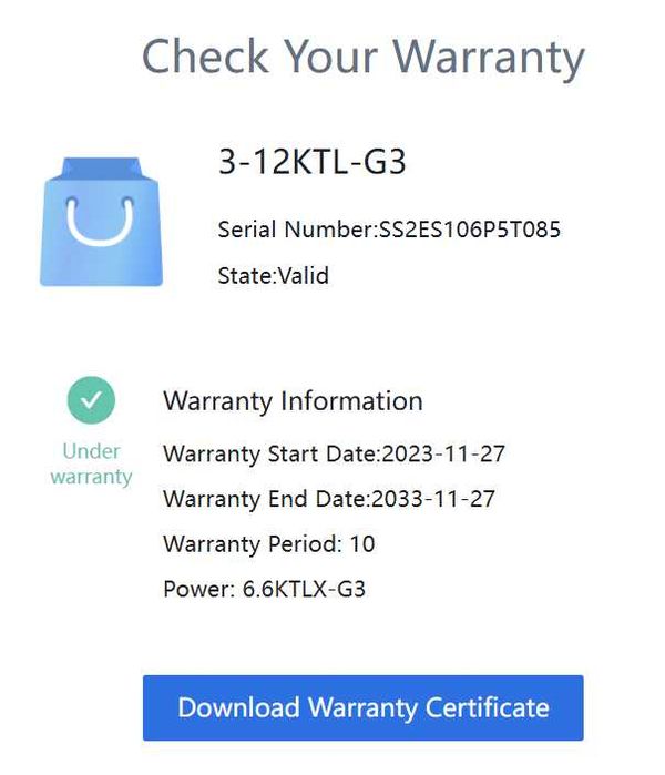 Sofar 6.6 KTL-X G3 na gwarancji do 23.11.2033