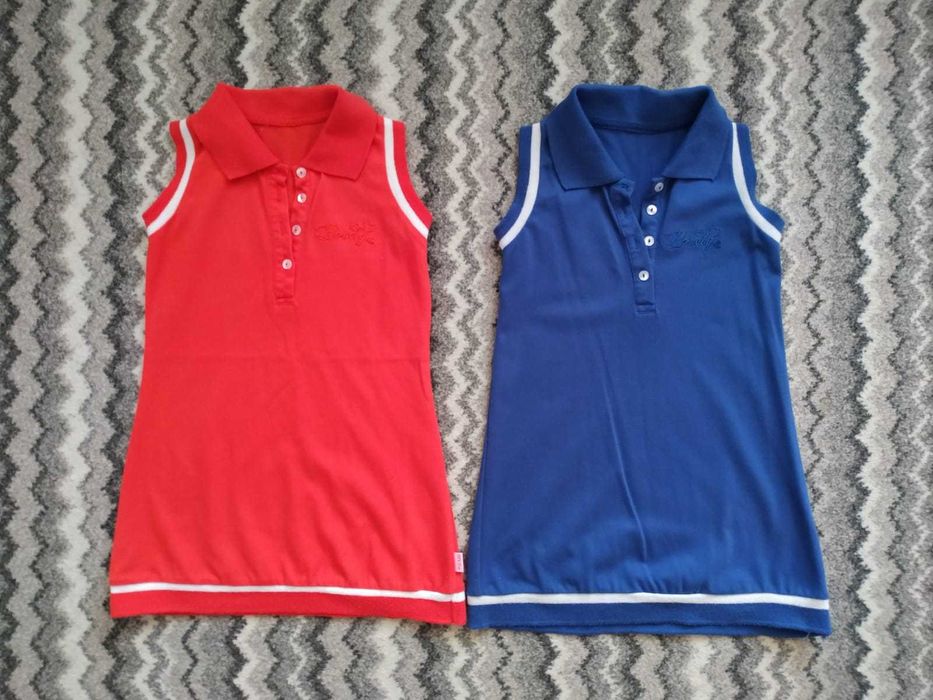 Sukienka letnia z kołnierzykiem polo, zestaw x2, roz. 110