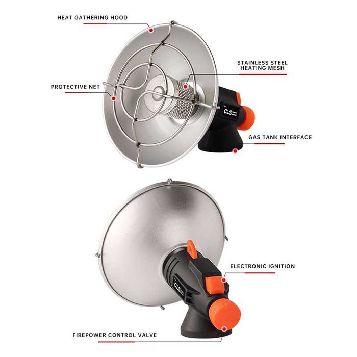 Обігрівач газовий туристичний Widesea (1132Вт) з п'єзозапалом, регулят