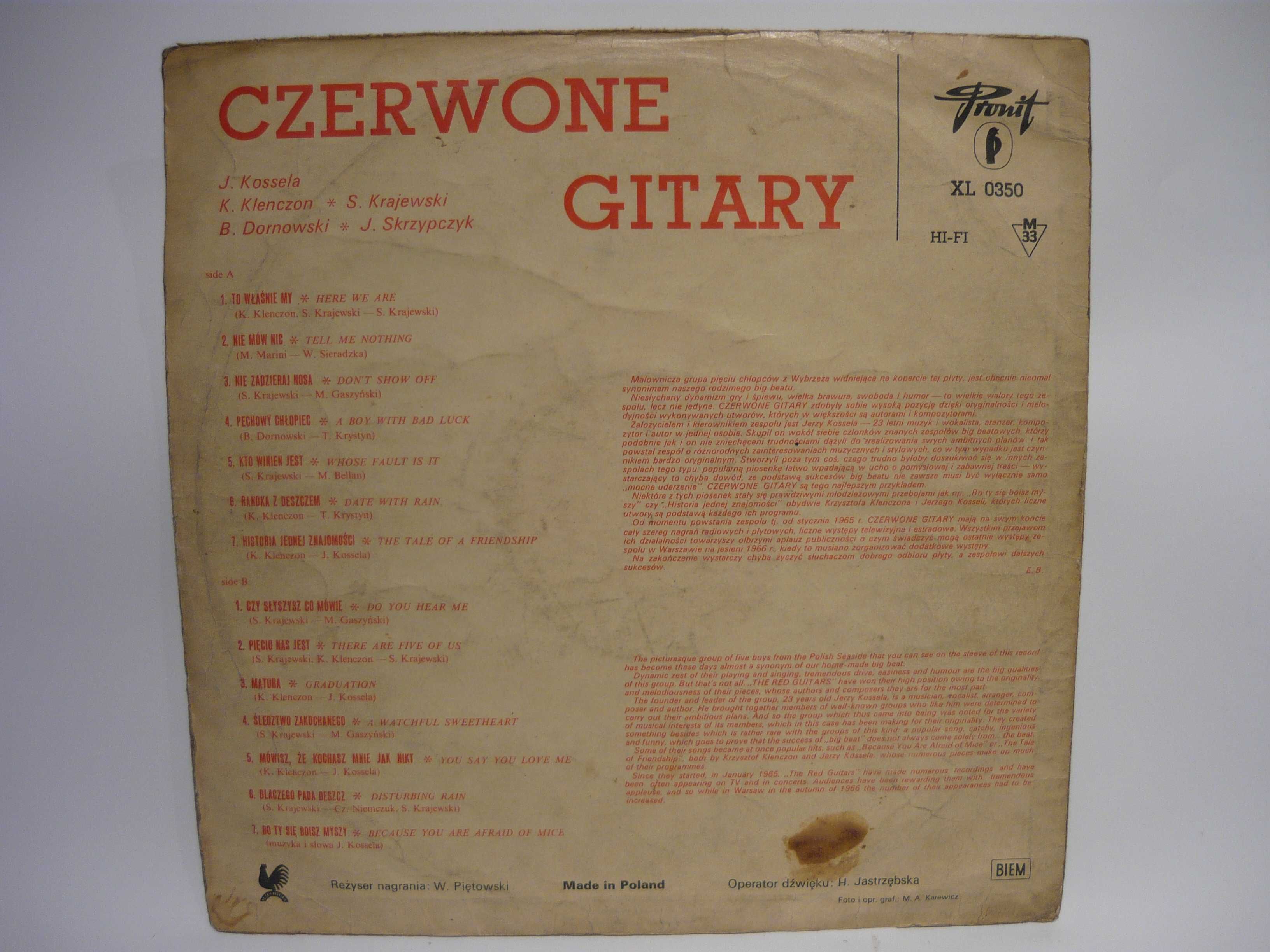 Czerwone Gitary - To właśnie my winyl retro