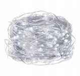 Lampki drucik druciki 100 led na baterie biały zimny 3x aa