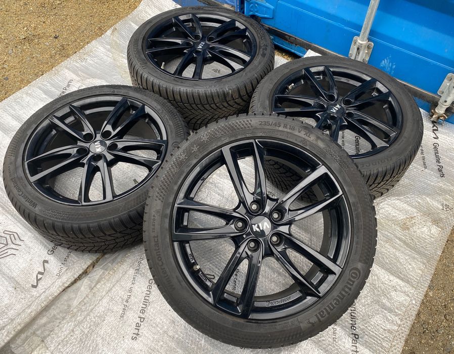 Koła Aluminiowe KIA HYUNDAI 5x114.3 ET45 opony ZIMA 235/45R18 jak NOWE