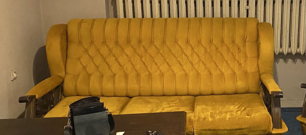 sofa rozkładana i 2 fotele - komplet wypoczynkowy