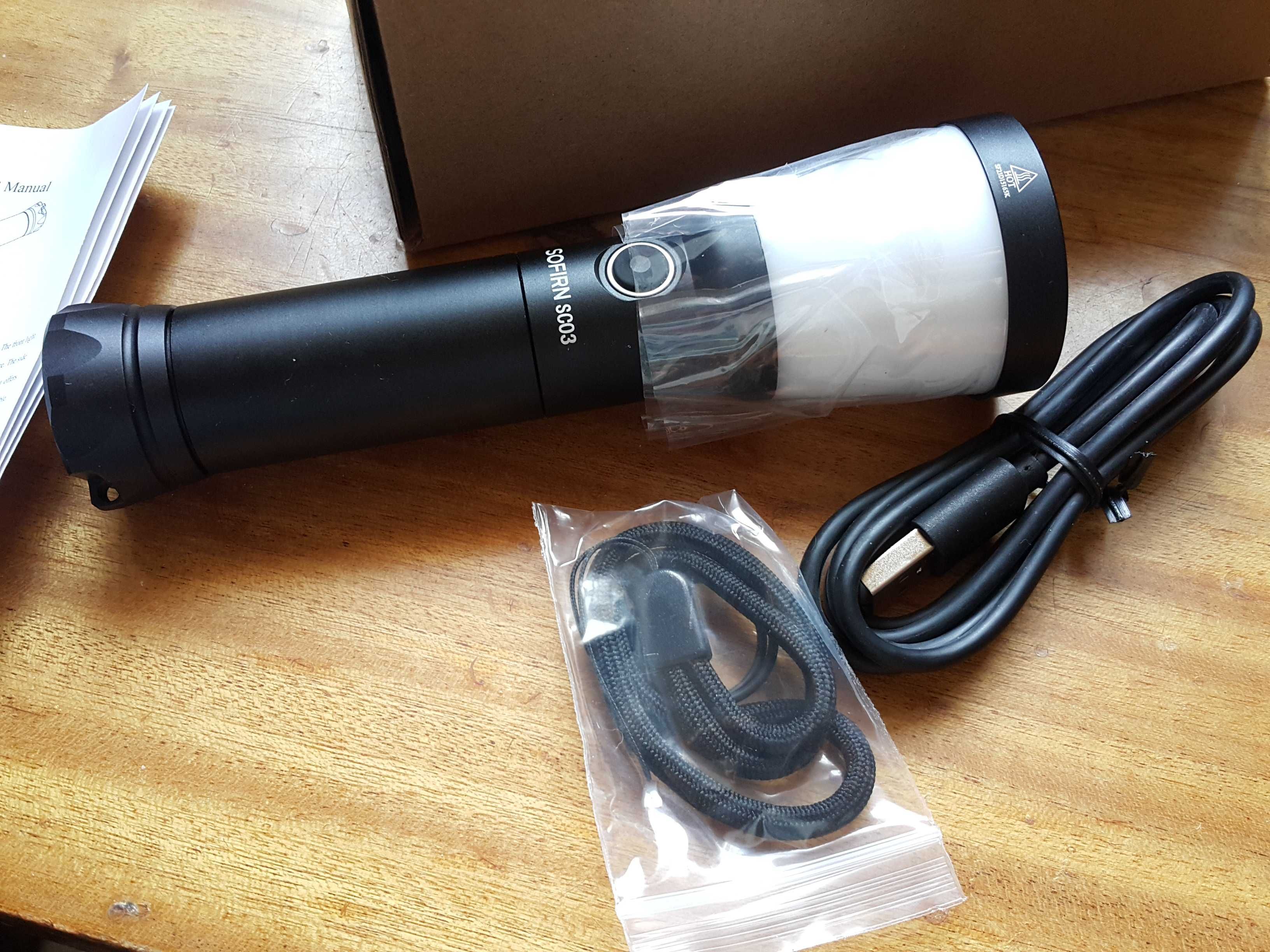 Latarka Sofirn SC03 + akumulator 21700 - 5000mAh