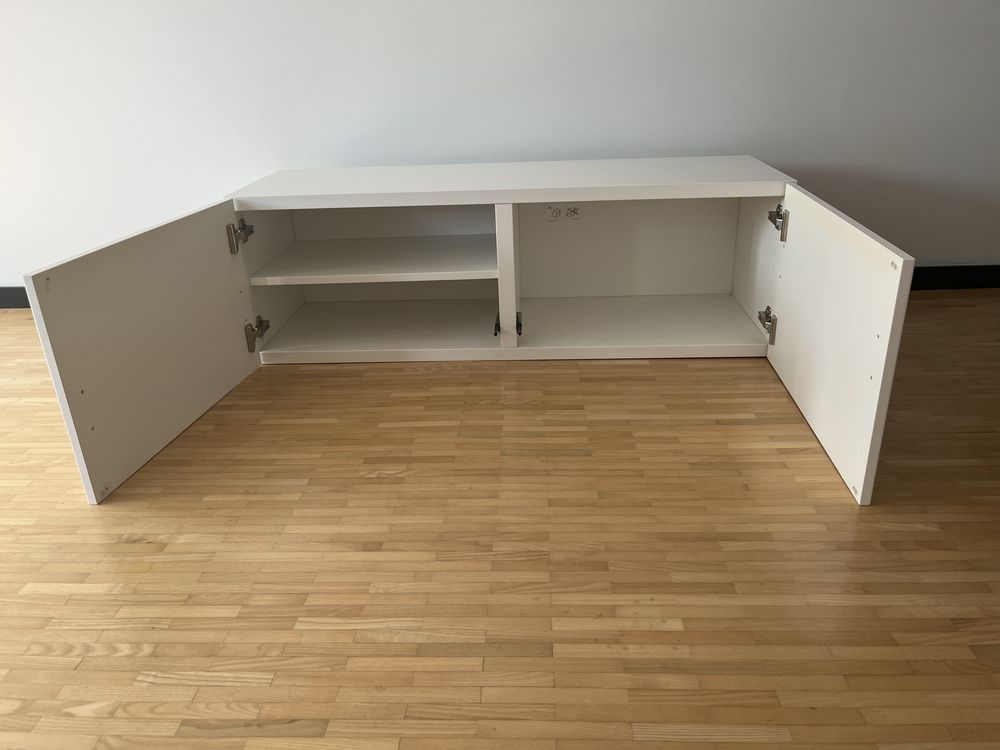 Besta szafka podwójna z drzwiczkami połysk/biel+ szyna do podwieszania