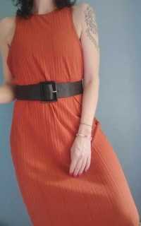 Pomarańczowa maxi sukienka Basic