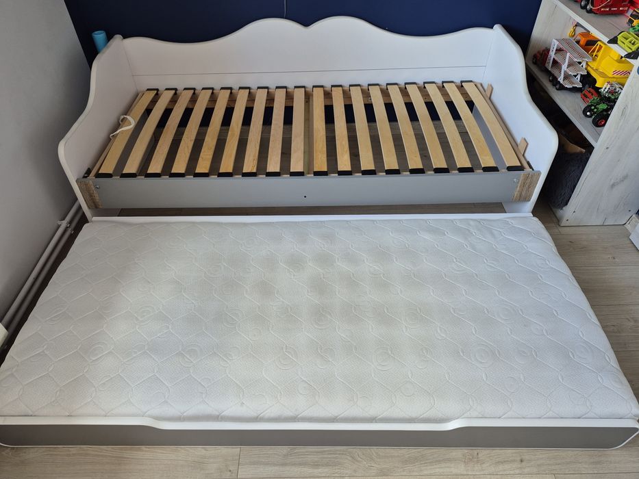 Łóżko podwójne wysuwane 2w1 materac 180x80