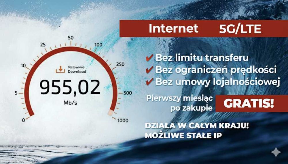Starter GSM 5G/4G - internet mobilny bez limitów transferu i prędkości