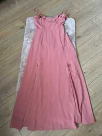 Różowa sukienka maxi new look rozmiar m z rozcięciem