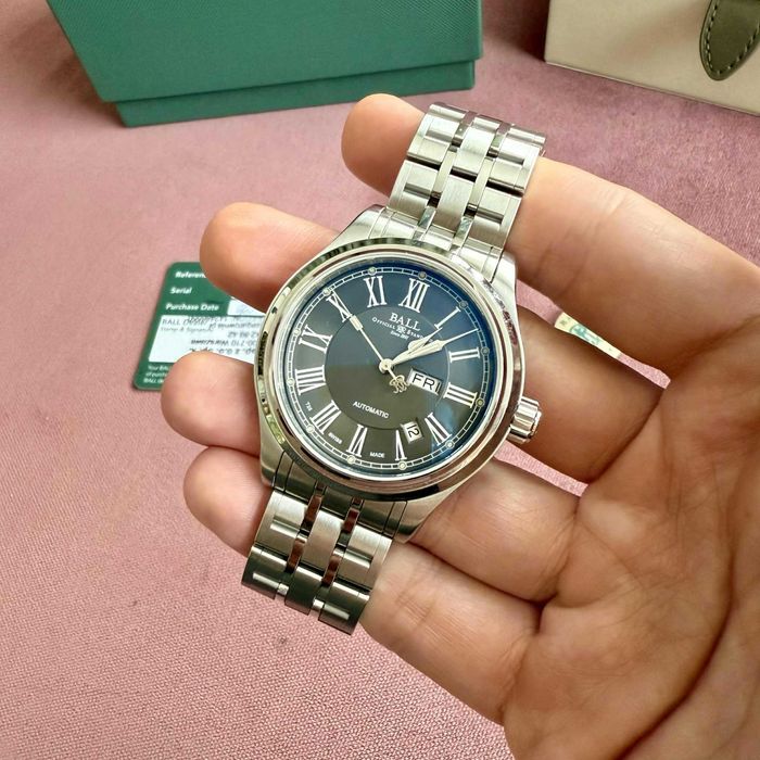 Zegarek męski Ball Trainmaster Roman Automatic NM1058D-S4J-GY