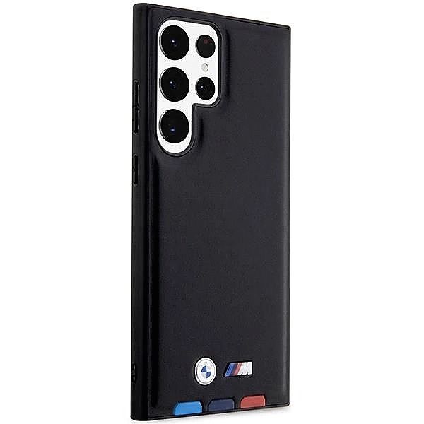 Etui Bmw Leather Stamp Tricolor na Samsung Galaxy S23 Ultra - czarne