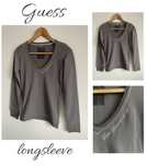 Guess szara bluzka longsleeve srebrna nitka