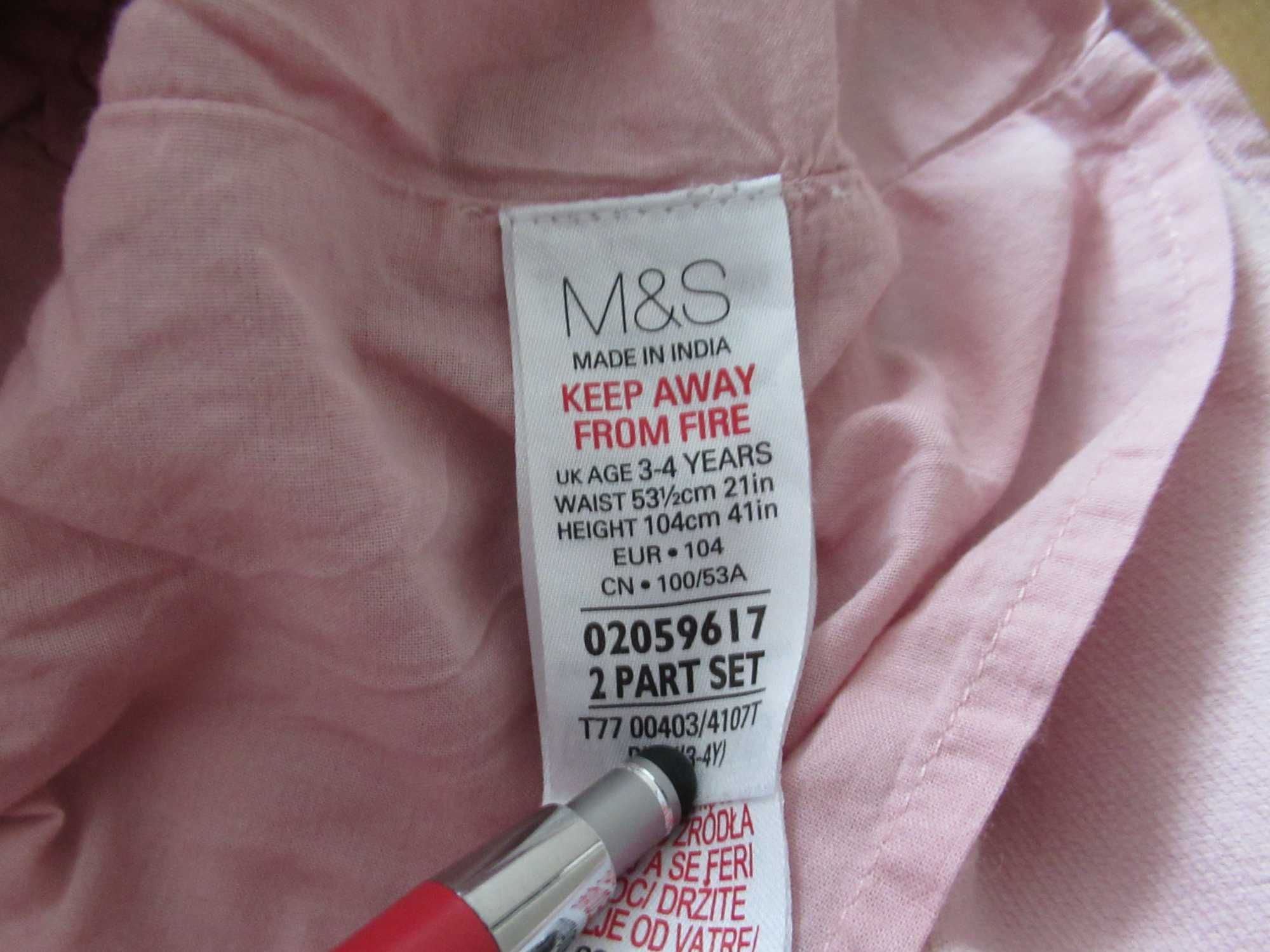 Marks&Spencer 104 M&S Spódnica aksamit różowa sarna wyszywana welur