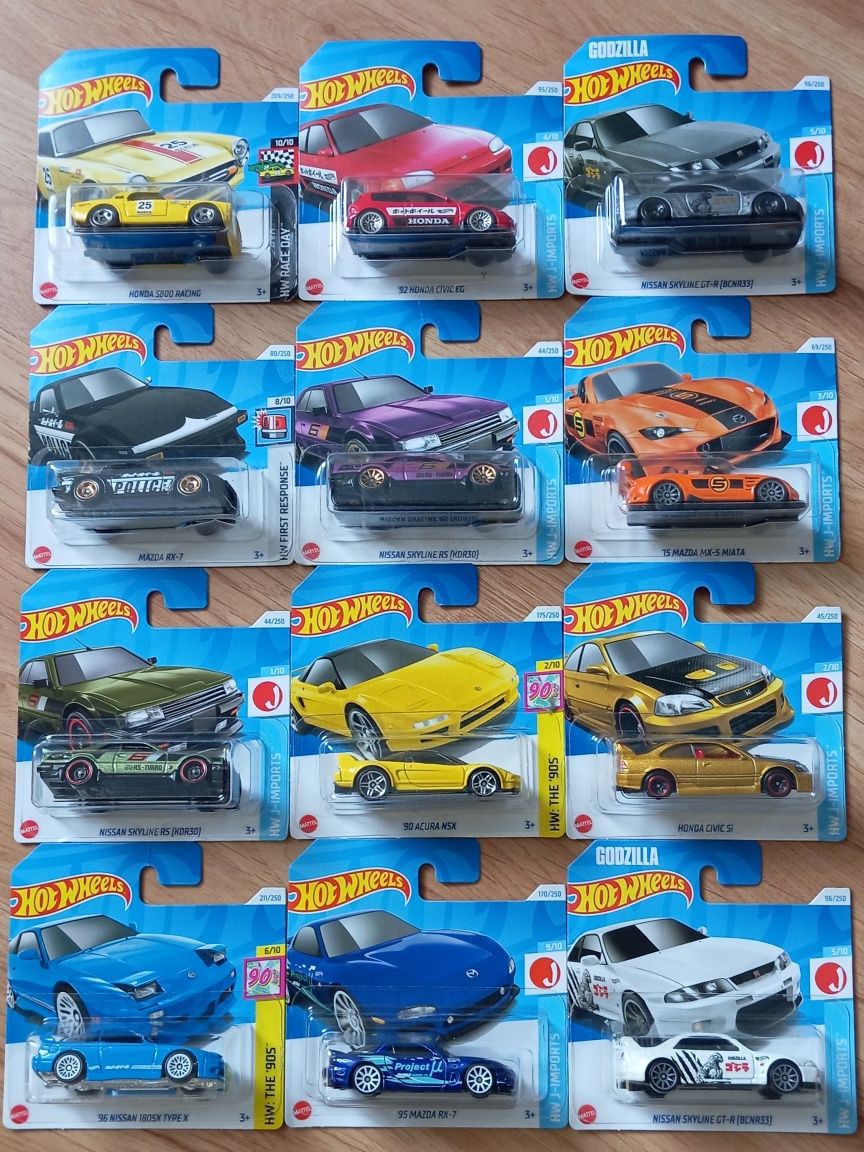 Zestaw pięciu Hot Wheels Japanese