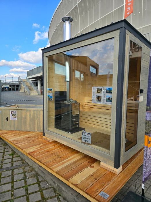 Sauna ogrodowa COSY 215x215 –sauna Fińska z piecem Harvia M3