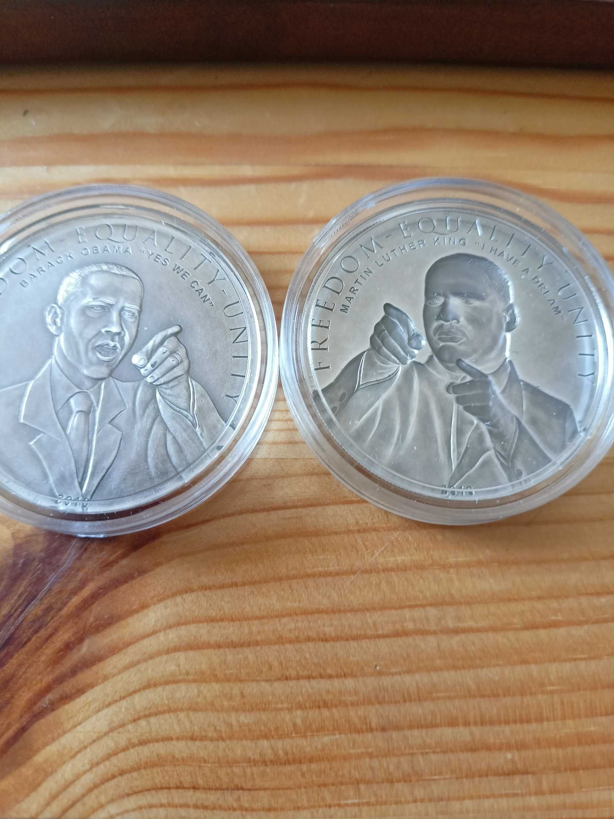 Martin Luther King,/ Barack Obama- Srebro. Monety Oksydowane.