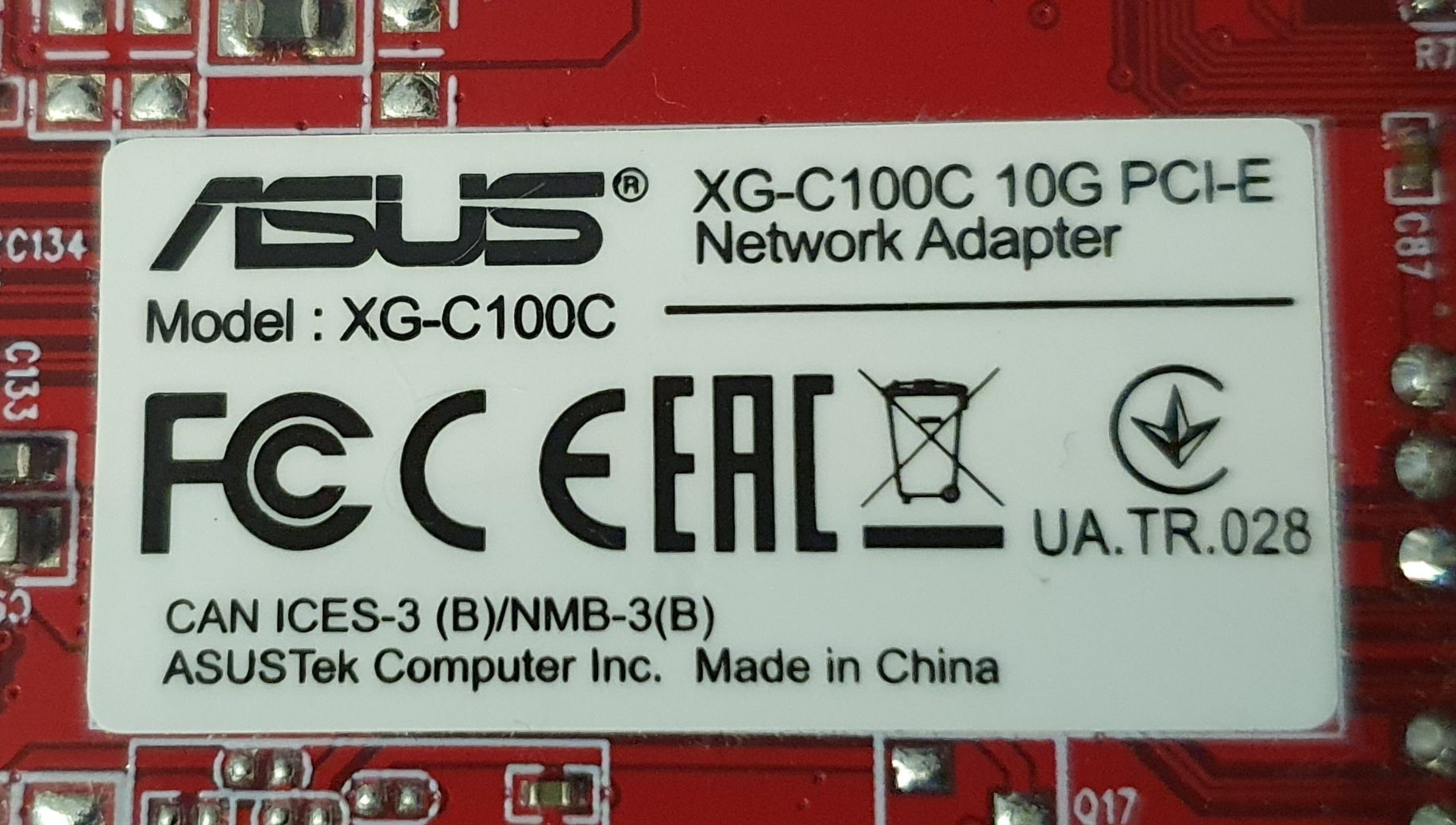 Сетевой адаптер Asus XG-C100C скорость до 10 Гбит/с*,
