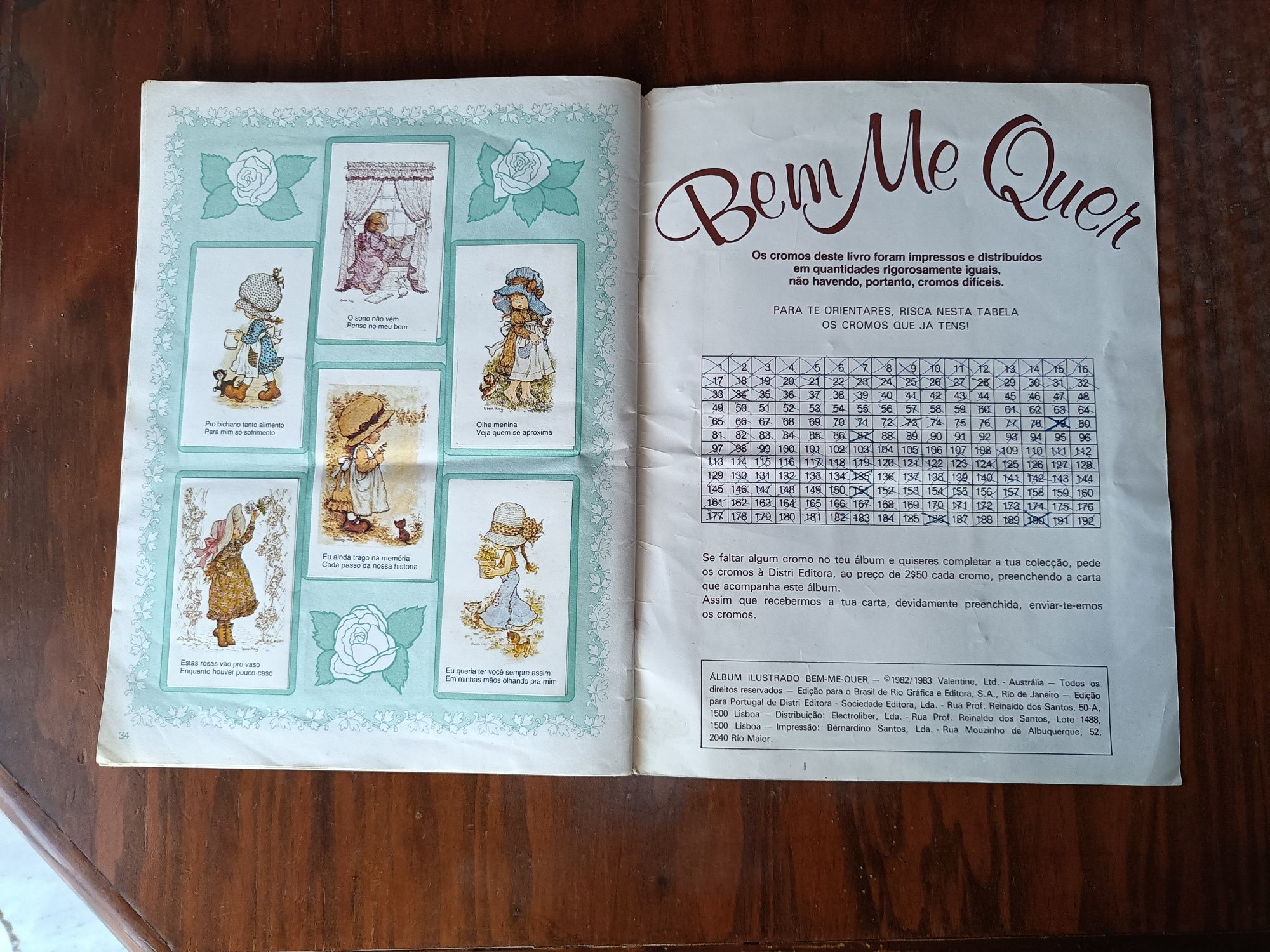 Caderneta cromos Bem me quer - Sarah Kay