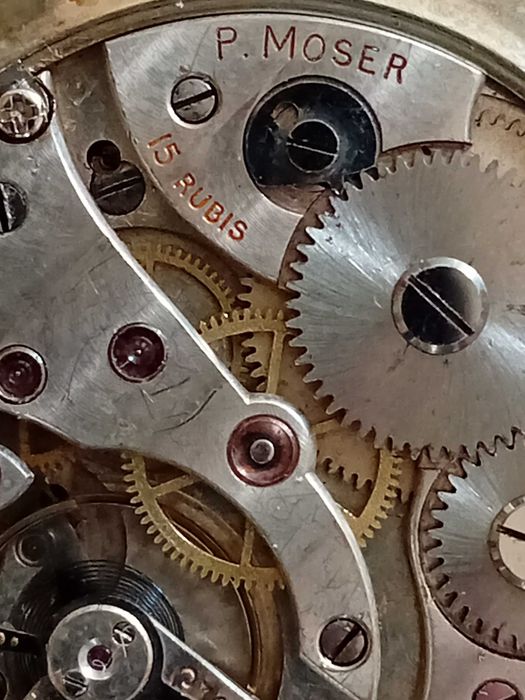 P. Moser stary kieszonkowy zegarek prod. szwajcarskiej