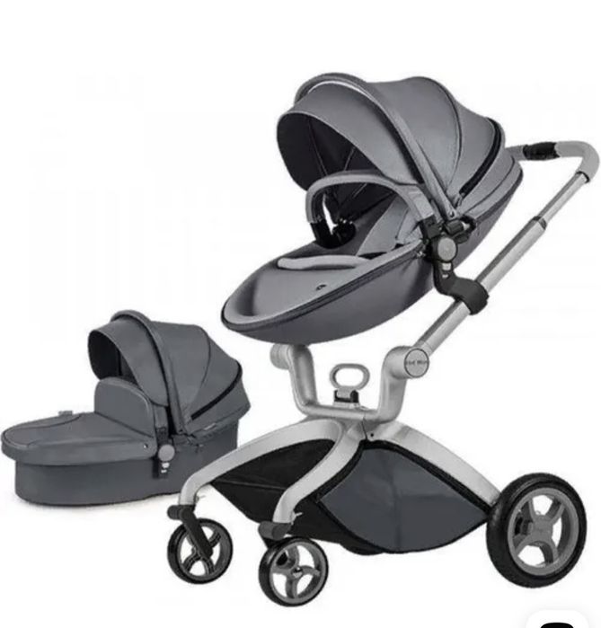 Коляска б/у Hot Mom 2в1 сірого кольору